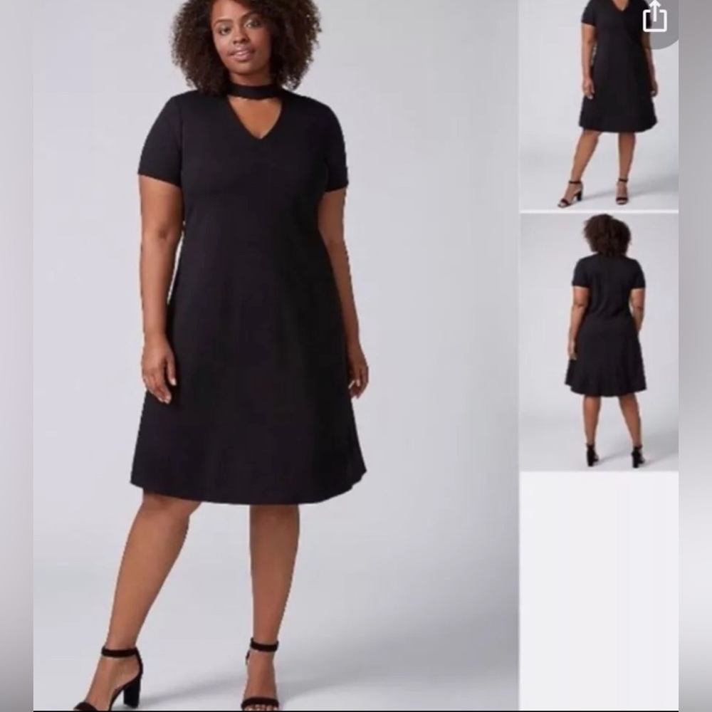 Lane Bryant Black Choker Style A-Line Shift Dress Size 18/20